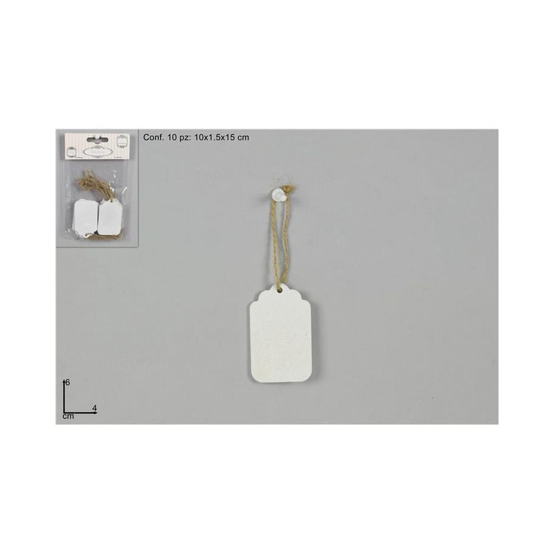 ETICHETTE LEGNO BIANCHE 6X4 10PZ EAN 8034048503775 INGROSSO ETICHETTE LABEL POSTIT
