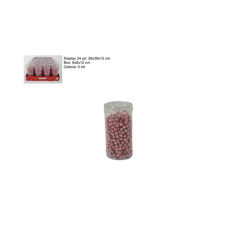 CATENA PERLE DECORATIVA 5MT ROSA EAN 8053482081892 INGROSSO LUCI NATALIZIE CATENA PERLE DECORATIVA 5MT ROSA EAN 8053482081892 INGROSSO LUCI NATALIZIE