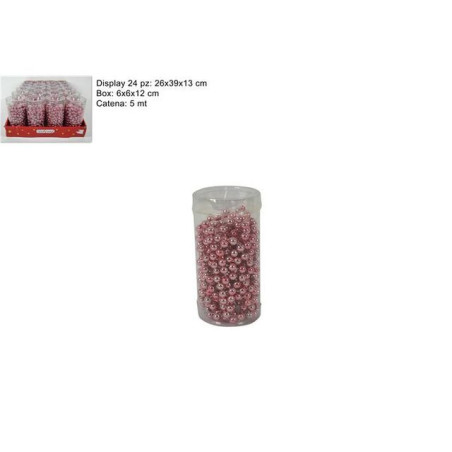 INGROSSO ARTICOLI NATALIZI CATENA PERLE DECORATIVA 5MT ROSA 8053482081892 INGROSSO ARTICOLI NATALE LUCI NATALIZIE
