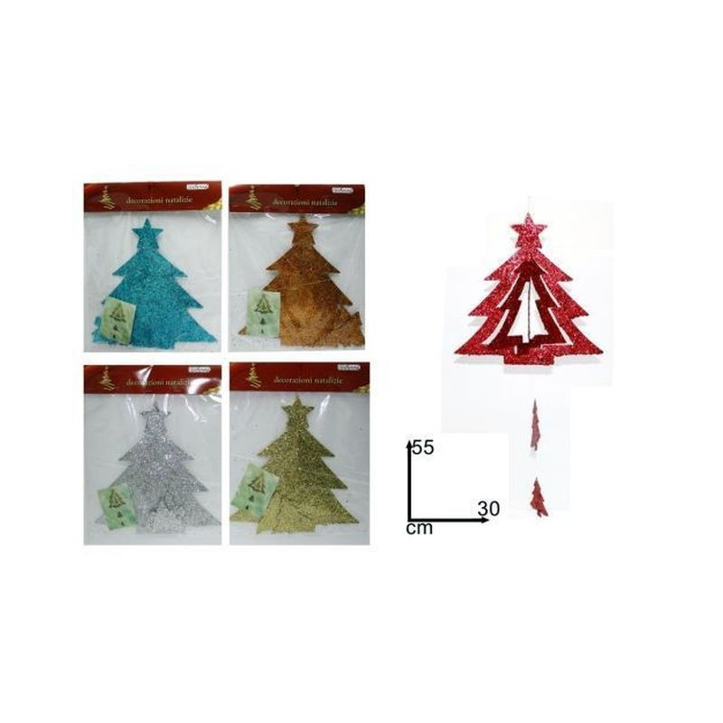 APPENDINI ALBERI GLITTERATI VERDI EAN 8033113150937 INGROSSO PALLINE DI NATALE E PUNTALI