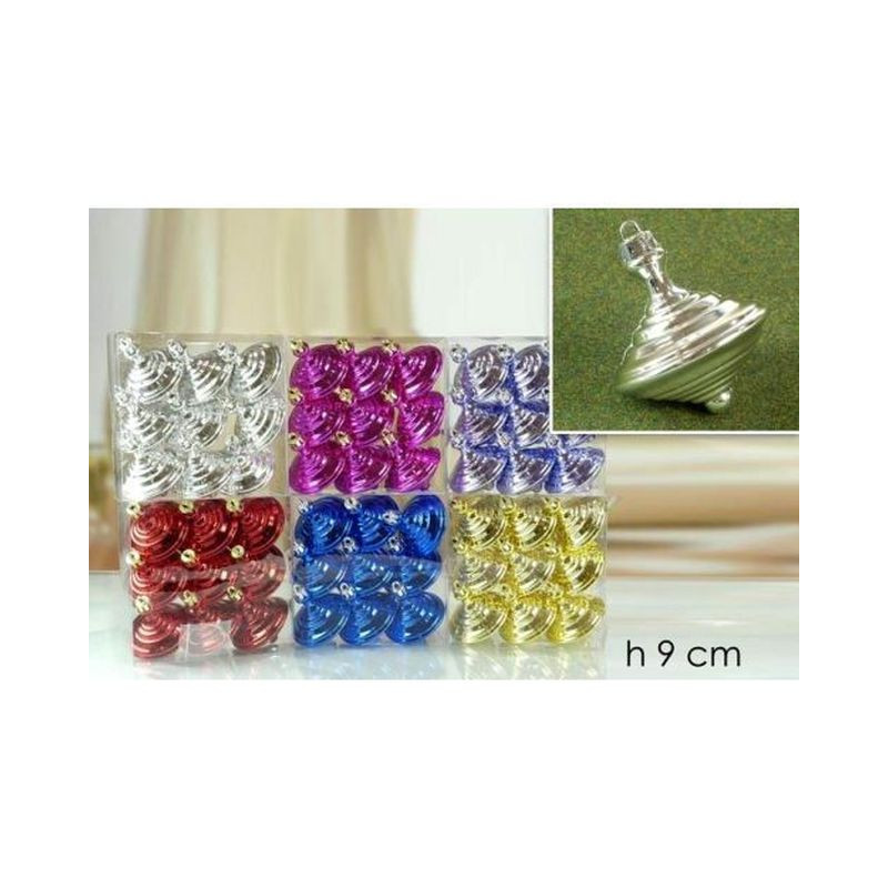 SET 9 APPENDINI TROTTOLA LUCIDI 80mm. EAN 8015361946005 INGROSSO PALLINE DI NATALE E PUNTALI SET 9 APPENDINI TROTTOLA LUCIDI 80mm. EAN 8015361946005 INGROSSO PALLINE DI NATALE E PUNTALI