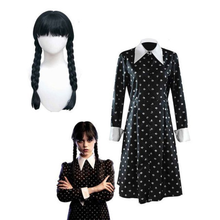 INGROSSO HALLOWEEN COSTUME MERCOLEDI' ADDAMS C/PARRUC TG.M 8026196986333 INGROSSO ARTICOLI DI HALLOWEEN