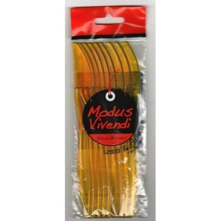 INGROSSO FESTA E PARTY COLTELLI PZ.10 GIALLO TRASP. 8003990625149 INGROSSO ARTICOLI PER FESTE POSATE PER PARTY