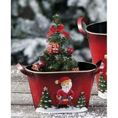 INGROSSO ARTICOLI NATALIZI FIORIERA OVALE NATALE 16X10.5X10 8021785203471 INGROSSO DECORAZIONI NATALIZIE