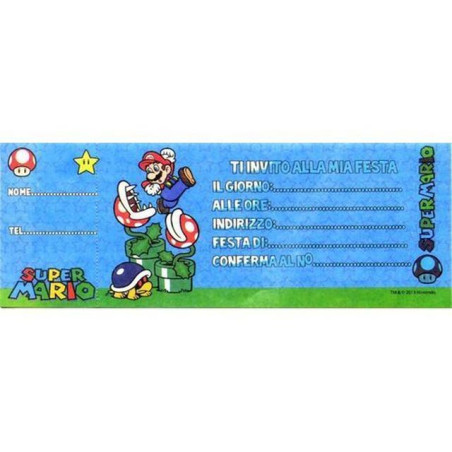 INGROSSO CARTOLERIA INVITI PARTY SUPER MARIO 5015116209976 INGROSSO BIGLIETTI AUGURI BIGLIETTI INVITO