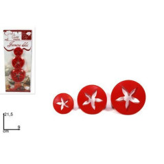 INGROSSO CAKE DESIGN FORMINE DOLCI STELLA 3PZ ROSSOGS34045R 8033113380976 INGROSSO ACCESSORI CAKE DESIGN