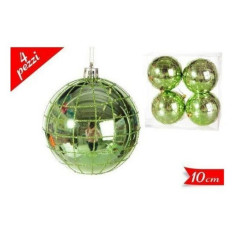 INGROSSO ARTICOLI NATALIZI SET 4 PALLE 10CM VERDE 8032732237746 INGROSSO ADDOBBI ALBERO NATALE PALLINE DI NATALE E PUNTALI