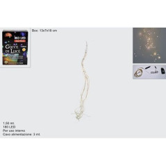 INGROSSO ARTICOLI NATALIZI GOCCE DI LUCE 180LED BIANCO CAL FISSIP20 USO INTERNO 1.5MT 8033113499067 INGROSSO ARTICOLI NATALE