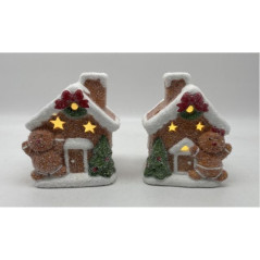 INGROSSO ARTICOLI NATALIZI CASETTA LUMINOSA 11CM IN TERRACOT 2 ASS. 8023650045452 INGROSSO DECORAZIONI NATALIZIE