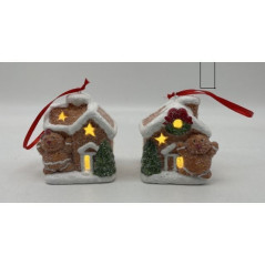 INGROSSO ARTICOLI NATALIZI CASETTA LUMINOSA 8 CM IN TERRACOT 2 ASS. 8023650045469 INGROSSO DECORAZIONI NATALIZIE