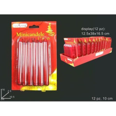 INGROSSO ARTICOLI NATALIZI MINICANDELE 12PZ ROSSE 8033113089732 INGROSSO ARTICOLI NATALE CANDELE E LAMPADE NATALIZIE
