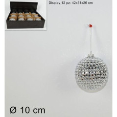 INGROSSO ARTICOLI NATALIZI PALLA VETRO SILVER 10 CM. 8033113585043 INGROSSO ADDOBBI ALBERO NATALE PALLINE DI NATALE E PUNTALI