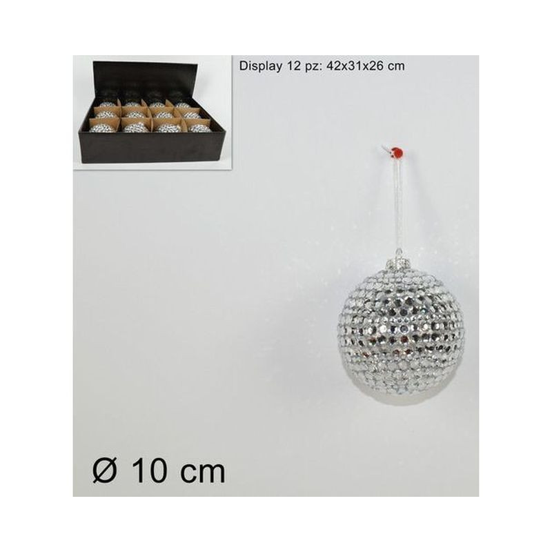 PALLA VETRO SILVER 10 CM. EAN 8033113585043 INGROSSO PALLINE DI NATALE E PUNTALI PALLA VETRO SILVER 10 CM. EAN 8033113585043 INGROSSO PALLINE DI NATALE E PUNTALI
