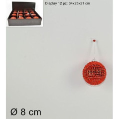 INGROSSO ARTICOLI NATALIZI PALLA VETRO ROSSA 8 CM. 8033113585098 INGROSSO ADDOBBI ALBERO NATALE PALLINE DI NATALE E PUNTALI