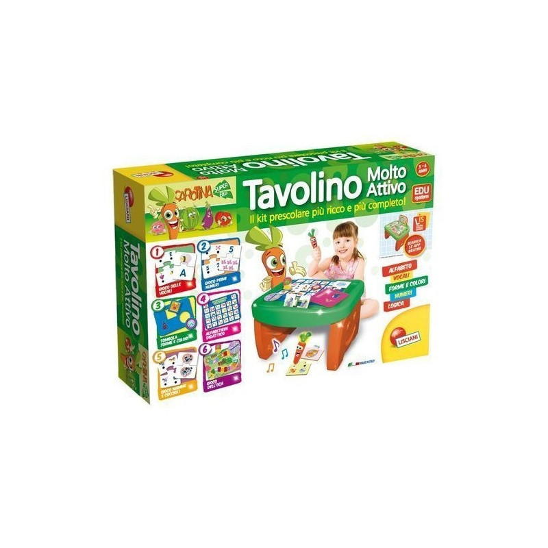 EDUSYSTEM TAVOLINO MOLTO ATTIVO 30 GIOCH EAN 8008324056590 INGROSSO TAPPETI SEDIE PER BAMBINI