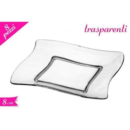 INGROSSO CASALINGHI SET 8 PIATTINI QUADRATI 8055329013738 INGROSSO ACCESSORI CUCINA PIATTI PER LA CASA