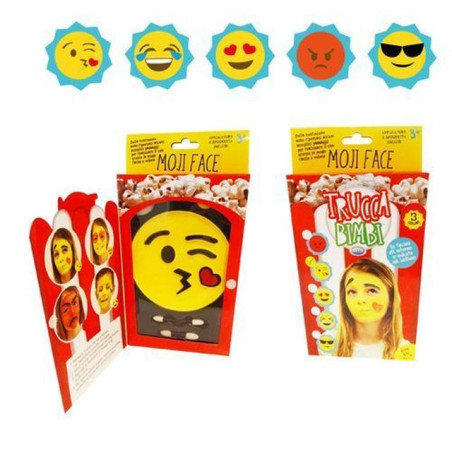INGROSSO GIOCATTOLI TRUCCABIMBI MOJI FACE +3ANNI 14X25X3CM 5 COLORI+SPUGNETTA+PENNELLINO+APPLICATOR 8017293564241 INGROSSO GIOCH