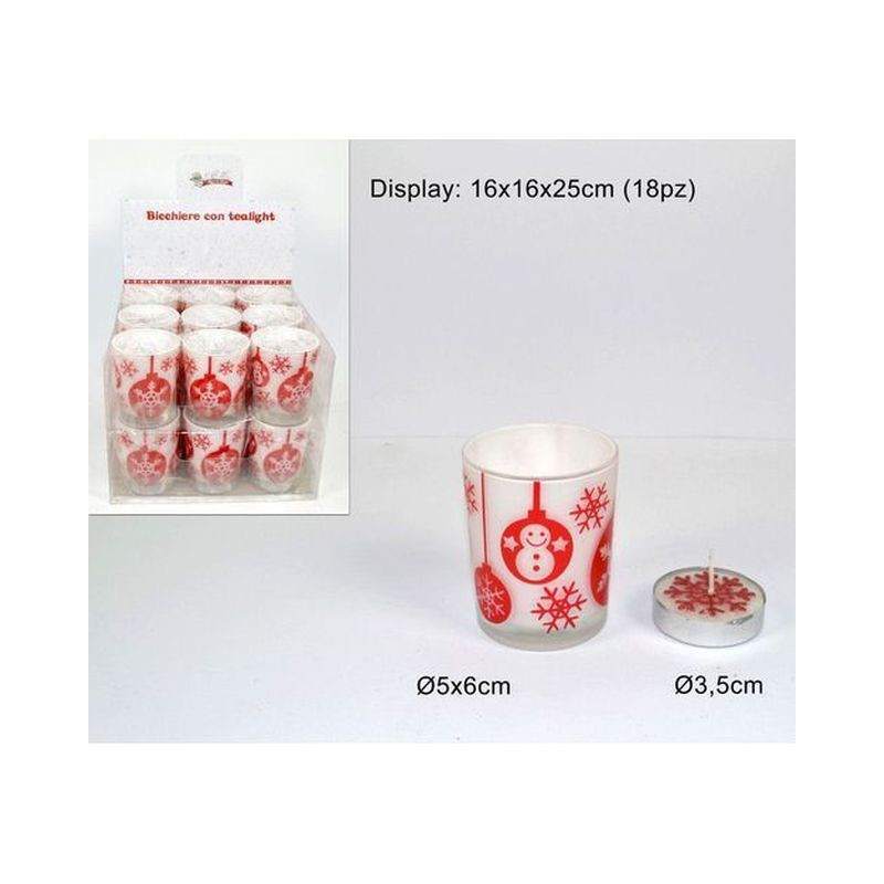 BICCHIERE C/TEALIGHT NATALIZIO D.5X6CM EAN 8033113396908 INGROSSO CANDELE E LAMPADE NATALIZIE BICCHIERE C/TEALIGHT NATALIZIO D.5X6CM EAN 8033113396908 INGROSSO CANDELE E LAMPADE NATALIZIE