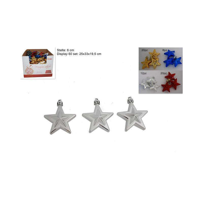 APPENDINI STELLE 3PZ 4COLORI 6CM EAN 8033113670312 INGROSSO PALLINE DI NATALE E PUNTALI APPENDINI STELLE 3PZ 4COLORI 6CM EAN 8033113670312 INGROSSO PALLINE DI NATALE E PUNTALI