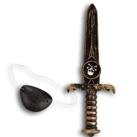 INGROSSO HALLOWEEN PUGNALE PIRATA LUNGH.CM.22 CON BENDA IN 8004761069216 INGROSSO ACCESSORI HALLOWEEN