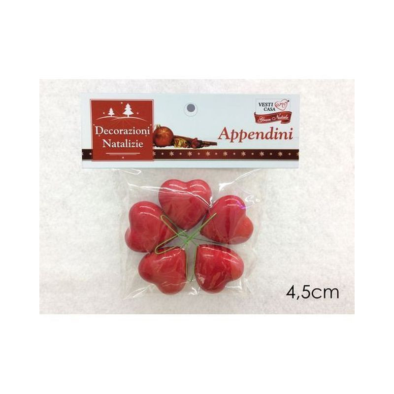 SET 5 APPEND.CUORE C/GANCIO ROSSO EAN 8015361135362 INGROSSO OGGETTISTICA NATALIZIA SET 5 APPEND.CUORE C/GANCIO ROSSO EAN 8015361135362 INGROSSO OGGETTISTICA NATALIZIA