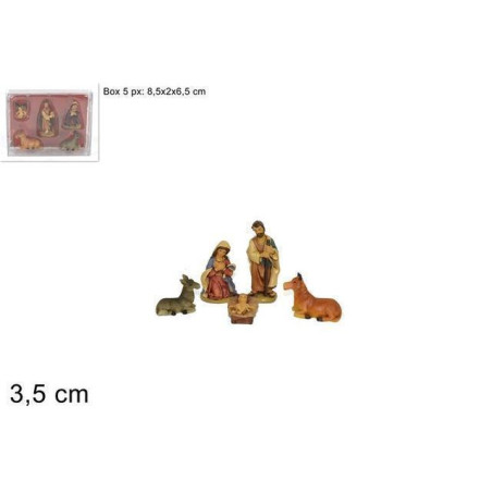 NATIVITA 3.5CM SET 5PZ IN BOX PVC EAN 8033113484025 INGROSSO PERSONAGGI PER IL PRESEPE E ANIMALI
