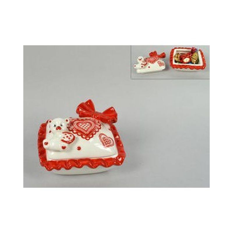 COFANETTO CUSCINO C/ORSETTO 11X9CM EAN 8033113729966 INGROSSO OGGETTISTICA NATALIZIA