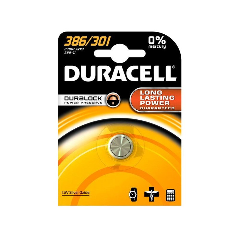 DURACELL PILA 386/301 BL.1 EAN 5000394067721 INGROSSO PILE A BOTTONE