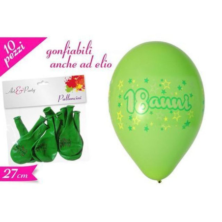 INGROSSO PALLONCINI PALLONCINO 18 ANNI 10PZ 8055329172589 INGROSSO ARTICOLI PER FESTE PALLONCINI COMPLEANNO