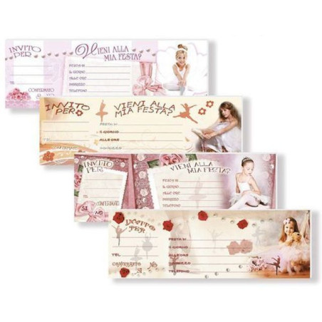 INGROSSO CARTOLERIA BLOCCHETTO 15 ASSEGNI INVITI DANZA 22.5X7.6CM 4 ASS.TI 8001608719389 INGROSSO BIGLIETTI AUGURI