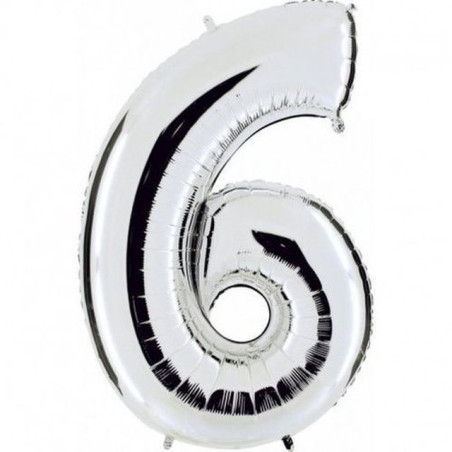 INGROSSO PALLONCINI PALLONCINO MYLAR 102CM N.6 ARGENTO 8020834424966 INGROSSO ARTICOLI PER FESTE PALLONCINI COMPLEANNO