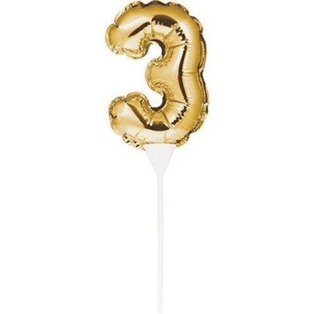 PALLONCINO ORO 23X9CM N.3 EAN 0039938504427 INGROSSO PALLONCINI COMPLEANNO