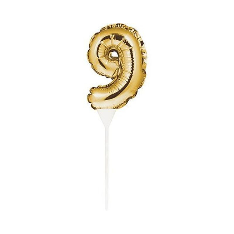 PALLONCINO ORO 23X9CM N.9 EAN 0039938504489 INGROSSO PALLONCINI COMPLEANNO