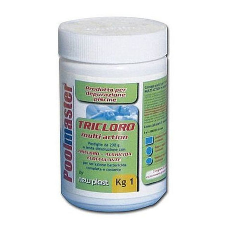 INGROSSO ARTICOLI MARE TRICLORO 1KG PASTIGLIE DA 200G CONTIENE TRICLORO.ANTIALGA.FLOCCULANTE 8006956096007 INGROSSO GONFIABILI M