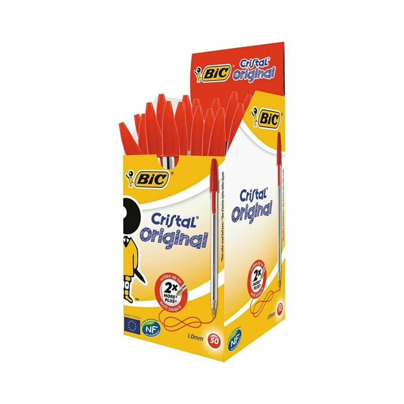 BIC SFERA CRISTAL ROSSO C.50 EAN 0070330129634 INGROSSO PENNE PER LA SCUOLA