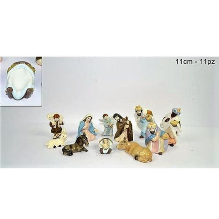 NATIVITA C/VESTITI DECORATI 11CM 11PZ EAN 8033113428463 INGROSSO PERSONAGGI PER IL PRESEPE E ANIMALI