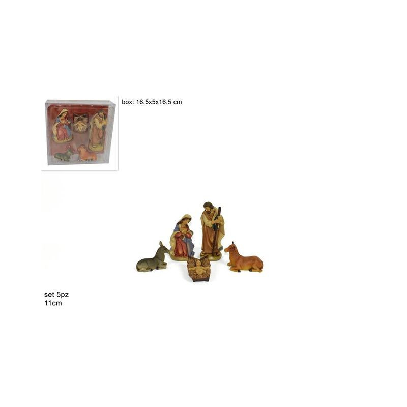 NATIVITA 11CM SET 5PZ PVC BOX 58504,S/5 EAN 8033113483981 INGROSSO PERSONAGGI PER IL PRESEPE E ANIMALI