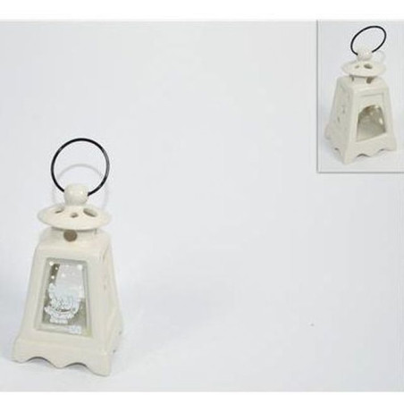 INGROSSO CASALINGHI LANTERNA CERAMICA PORTA TEA LIGHT BIANCA 15CM 8033113560552 INGROSSO ARTICOLI PER CASA