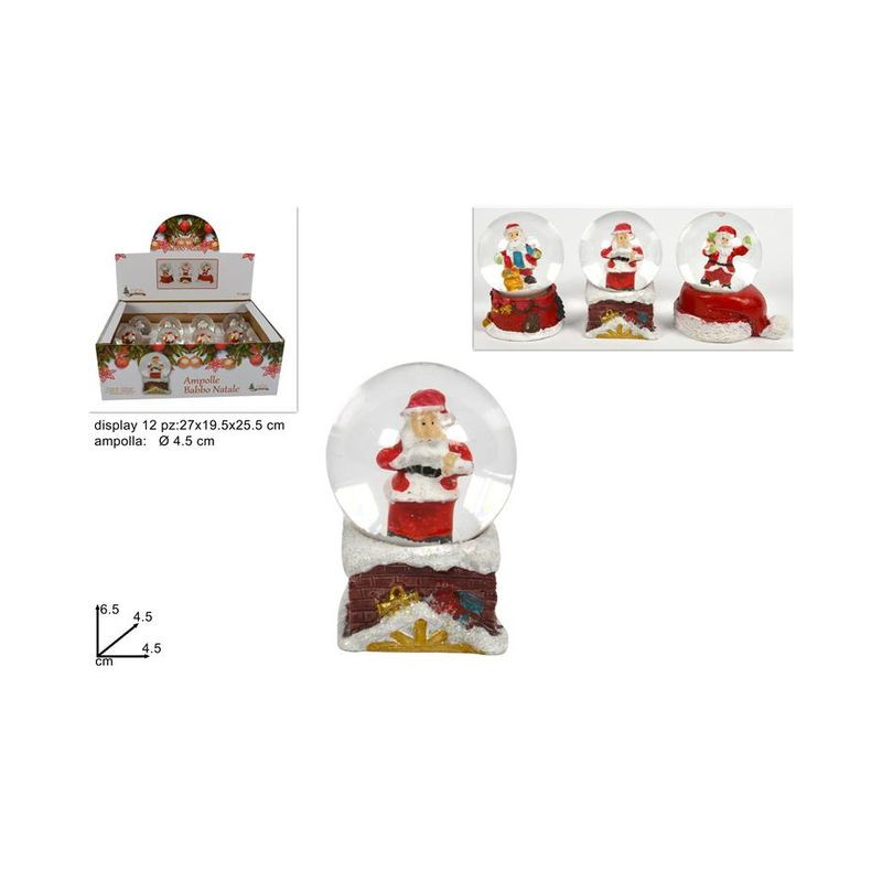 AMPOLLA CON BABBO NATALE 4.5CM 3ASS EAN 8033113615047 INGROSSO OGGETTISTICA NATALIZIA