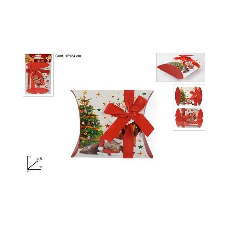 SCATOLA REGALO C/FIOCCO 11X13CM ASS. EAN 8033113724565 INGROSSO SCATOLE NATALIZIE