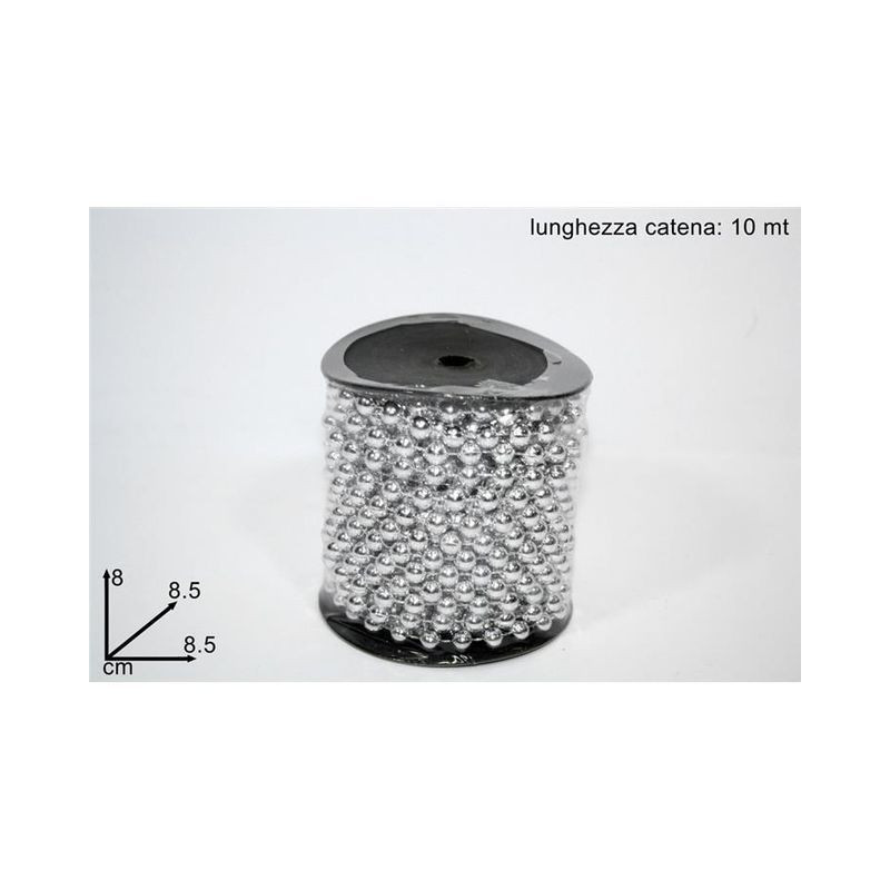 ROTOLO CATENA SILVER MT.10 EAN 8027501878275 INGROSSO NASTRI NATALIZI PER ADDOBBO