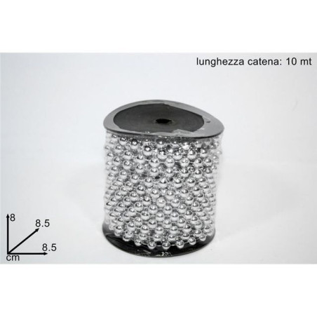 ROTOLO CATENA SILVER MT.10 EAN 8027501878275 INGROSSO NASTRI NATALIZI PER ADDOBBO