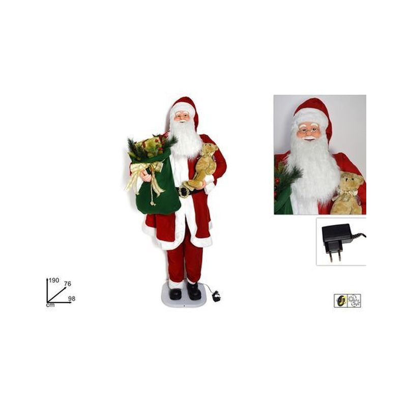 BABBO NATALE C/REGALI MUSICA/MOV. 190CM EAN 8033113738333 INGROSSO PUPAZZI E GNOMI NATALIZI BABBO NATALE C/REGALI MUSICA/MOV. 190CM EAN 8033113738333 INGROSSO PUPAZZI E GNOMI NATALIZI