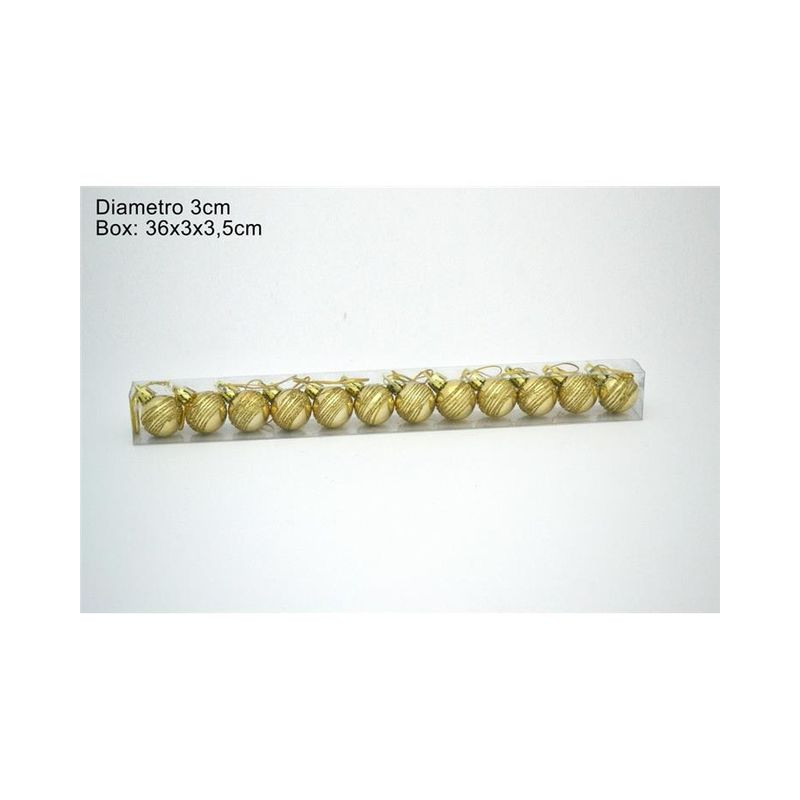 PALLINE 3CM BOX DA 12 PEZZI CHAMPAGNE EAN 8033113207563 INGROSSO PALLINE DI NATALE E PUNTALI