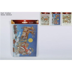 INGROSSO ARTICOLI NATALIZI STICKER SCENARI NATALIZI CM 29X40 3 ASS. 8033113778353 INGROSSO DECORAZIONI NATALIZIE