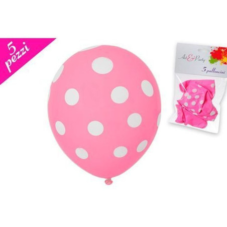 INGROSSO PALLONCINI PALLONCINO 5PZ ROSA POIS 8055329006587 INGROSSO ARTICOLI PER FESTE PALLONCINI COMPLEANNO