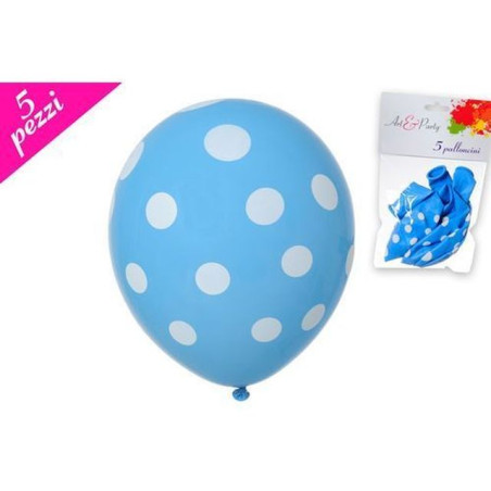 INGROSSO PALLONCINI PALLONCINO 5PZ AZZURRO POIS 8055329024543 INGROSSO ARTICOLI PER FESTE PALLONCINI COMPLEANNO