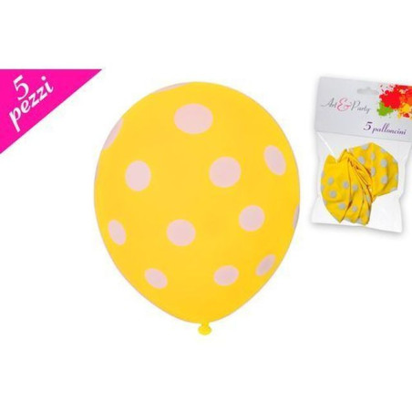 INGROSSO PALLONCINI PALLONCINO 5PZ GIALLO POIS 8055329028398 INGROSSO ARTICOLI PER FESTE PALLONCINI COMPLEANNO