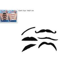 INGROSSO CARNEVALE BAFFI ADESIVI 6PZ ASS.IN BLISTER 2COL.20 106G-BLACK/WHITE 8033113574504 INGROSSO ARTICOLI CARNEVALE