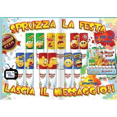 INGROSSO FESTA E PARTY SPRUZZO PAZZO COLOR 125ML P.24.125 MESSAGGIO COL. ASS. 8026196400563 INGROSSO ARTICOLI PER FESTE